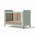 Wooden crib with breathable slats and green finish 120 x 60 x 80cm
