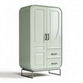 Mint green storage cabinet with two doors and two drawers 80 x 50 x 160cm