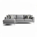 Sectional sofa with removable cushions and silver metal legs 220 x 90 x 85cm