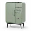Storage cabinet with four drawers and one door in green finish 80 x 40 x 120cm