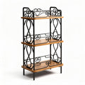 Metal shelving unit with decorative design 80 x 40 x 120cm in cream color